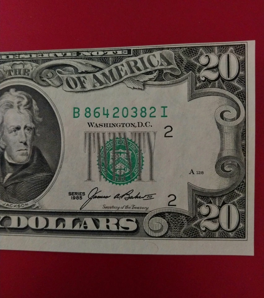 1985 FRN MISCUT/MISALIGNED (OBVERSE) $20 DOLLARS BILL - Image 4 of 4