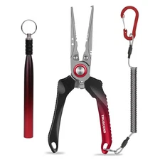 Lockable Handy Fishing Pliers with Innovative Ergonomic Handle, Saltwater Cor...