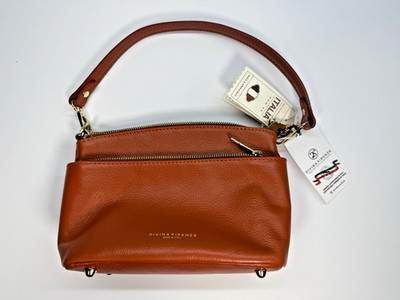 NWT DIVINA FIRENZE ITALY LILLA Orange Leather Bag Crossbody / Shoulder Bag
