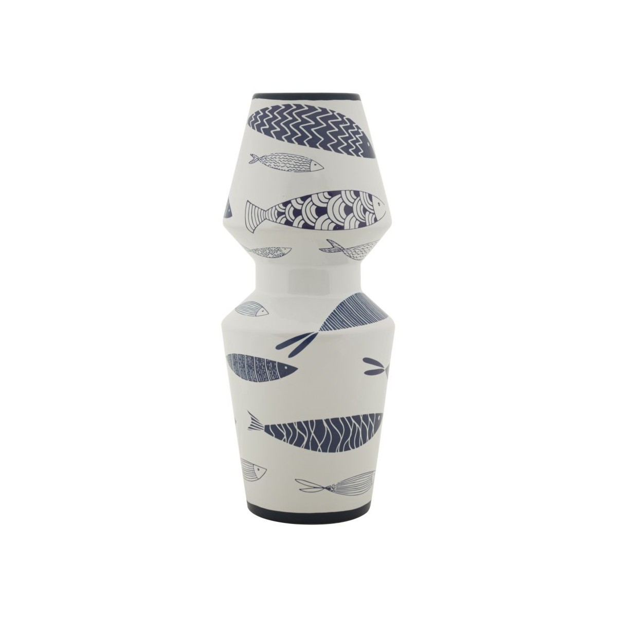 Vase double céramique Poissons 34cm : la solution pour réussir vos bouquets asymétriques