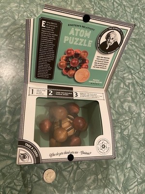 Brand New In Package Sealed Einstein s Relativity 3D Wooden Atom Puzzle