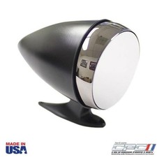 Side View Mirror Bullet Flat Glass Manual Round Black Ford Mustang Drivers Side