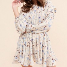 Free People Dress floral flower fields mini womens Cream (xsmall) romantic boho