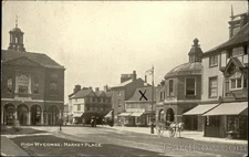 High Wycombe, England View of Market Place Original Vintage Real Photo RPPC