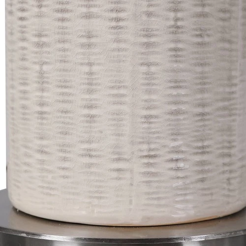 Traditional Table Lamp 27 3/4" Tall Gray Glaze Ceramic Drum Shade Living Room - Picture 3 of 7