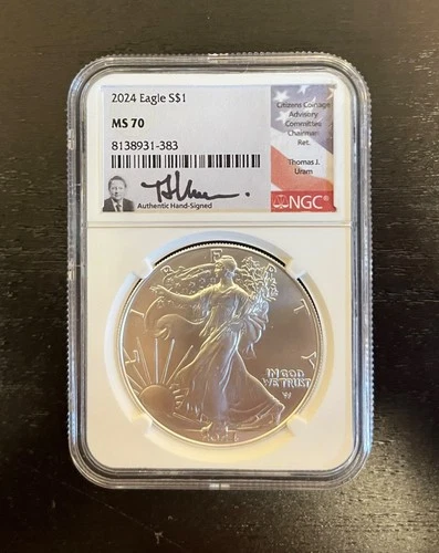 2024 American Silver Eagle NGC MS70 Thomas Nolan Signed Early Releases