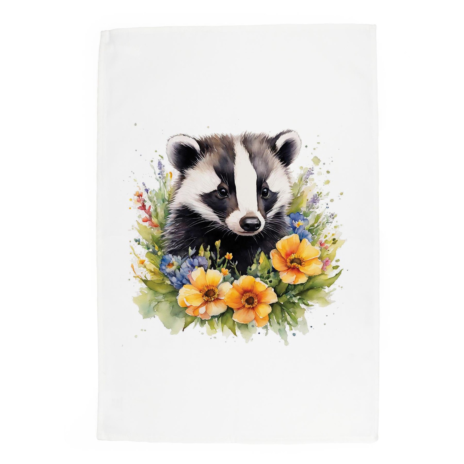 Badger Tea Towel - Panama Cotton Dish Cloth Kitchen Gift for Animal Lovers