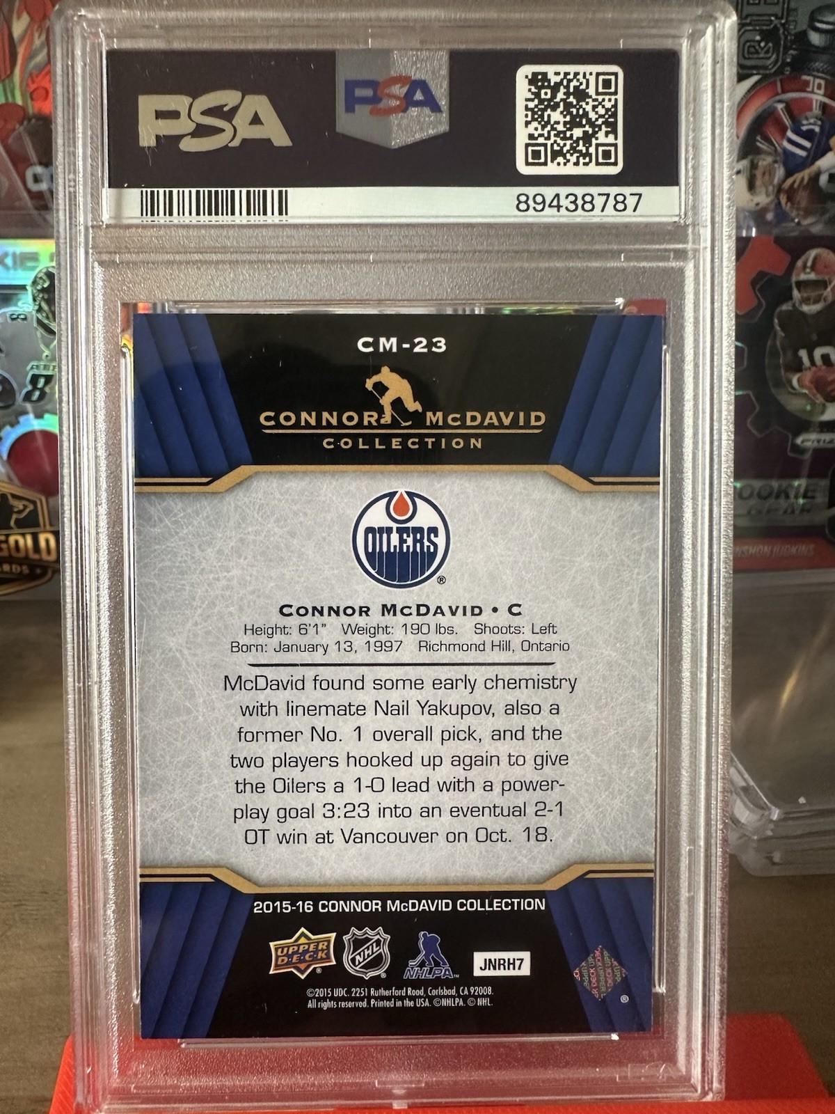 Connor Mcdavid 2015 Upper Deck #CM-23 Rookie Card PSA 10 view 2