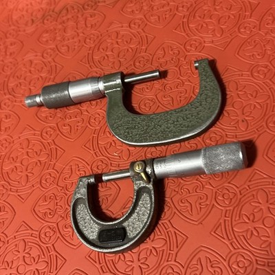 NSK 0-1''  -  0.0001'' Micrometer Vintage Japan & Other 1-2  Carbide Pads (Q23)
