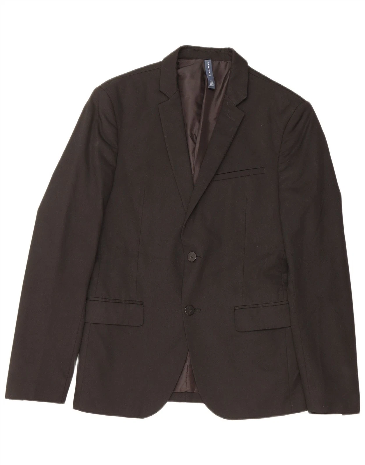ZARA Mens 2 Button Blazer Jacket EU 48 Medium Black AT08