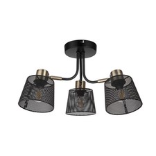LED Ceiling Light 3 Way Multi Arm Matt Metal Black Antique Brass Modern