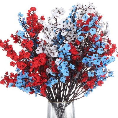 9pcs Breath Artificial Flowers DIY Bouquet Fake Flowers Red/White/Blue