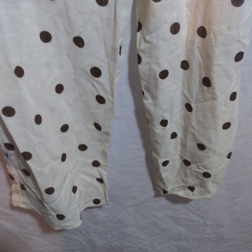 Monteau Juniors Linen Polka Dot Belted Sleeveless Jumpsuit Beach Size Small - Picture 5 of 10