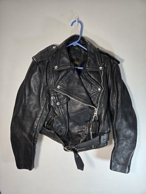 VANSON Double Riders Leather Motorcycle Jacket Hardcore Highway Vintage Sz 14 C2