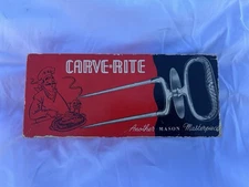 Vintage Mason Carve-Rite Meat Carving Fork Roast Holder 901-C Silver Chrome 9"