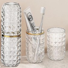 Travel Toothbrush Holder Large Travel Toothbrush Cup, Clear and Bright, Comfo...