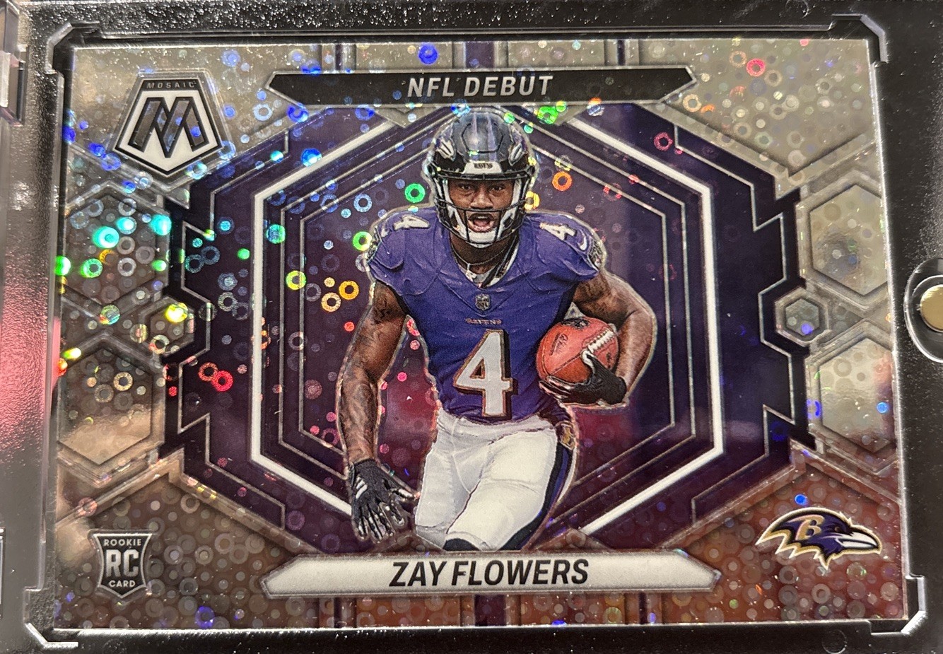 2023 Panini Mosaic Zay Flowers No Huddle Disco NFL Debut RC #ND-18