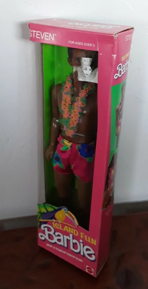 ISLAND FUN Beach Barbie STEVEN  Swimsuit Lei NRFB 1987 Mattel #4093 Sealed NEW - Image 4 of 4