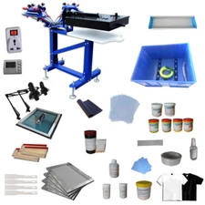 3 Color 1 Station 1 Dryer Screen Printing Kit SIlk Screen Press Machine & Dryer