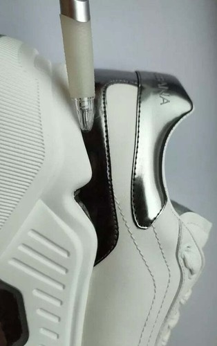 Dolce&Gabbana DAYMASTER Hombres Blanco Tenis Cuero Informal Entrenador Zapatos Talla EU 41 - Imagen 4 de 8