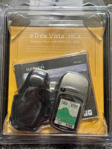 NEW! Garmin eTrex Vista HCx Outdoor Pack - Topomaps, SD Card, Holster NIB!