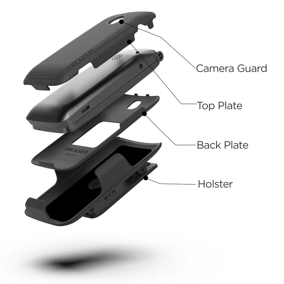 Alcatel Go Flip V, Slim Phone Case with Holster (Black) - Image 3 of 4