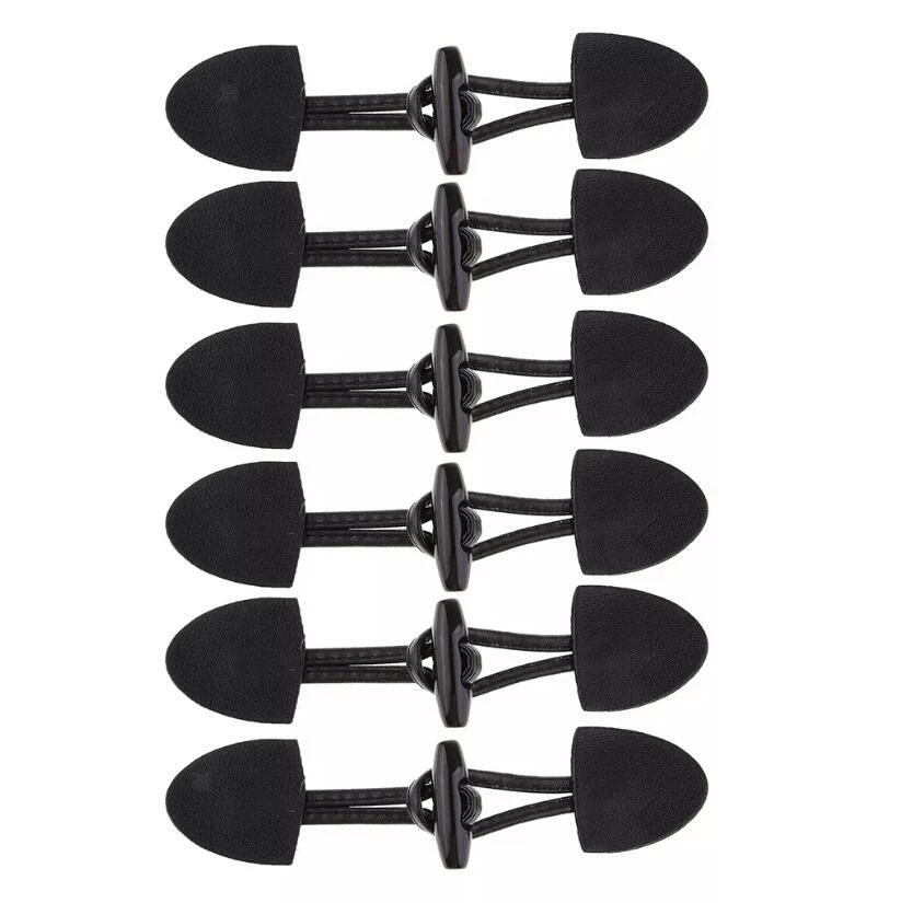 6 Pairs PU Leather Horn Toggle Buttons for Duffle Coat Fastener Buckle Black - Image 4 of 4