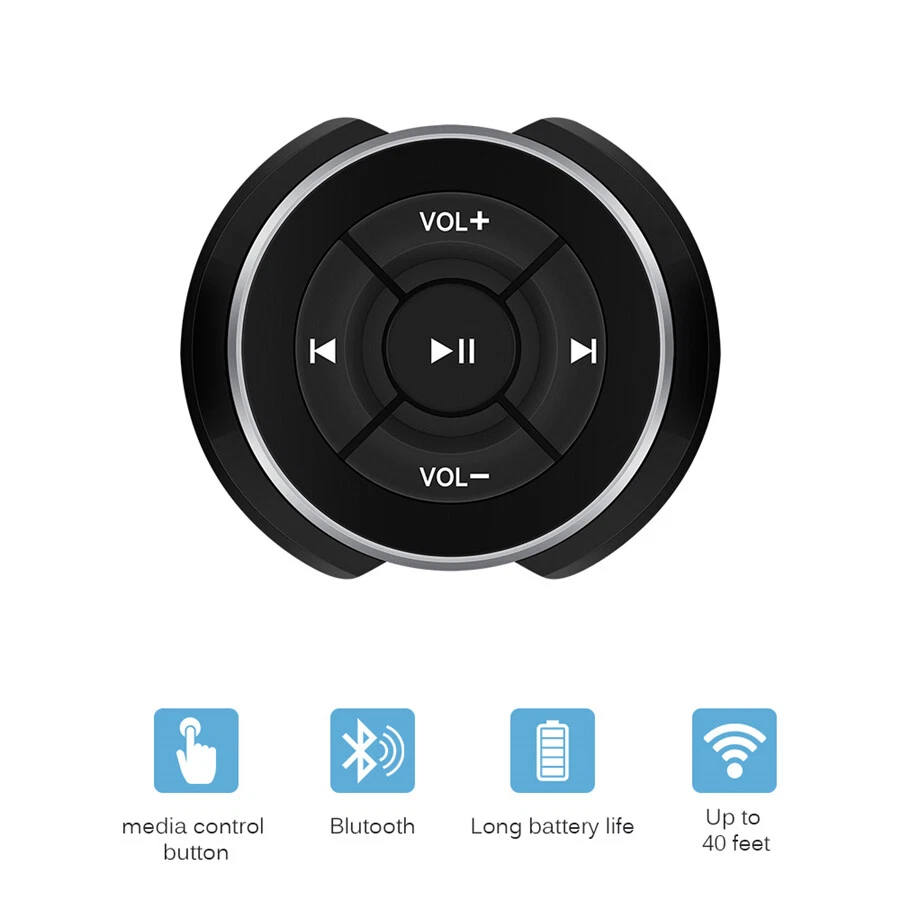 Car Steering Wheel Wireless Bluetooth Remote Control Media Audio Music Button — 第 4/4 张图片