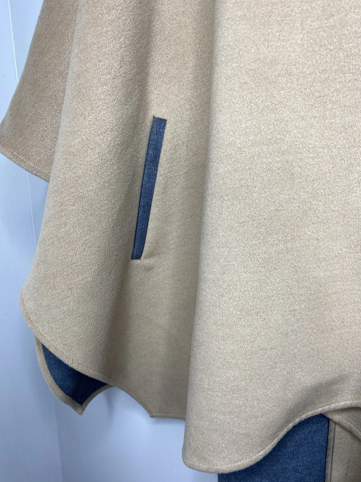 CARTONNIER ANTHROPOLOGIE Vista Poncho Cape Camel Gray M/L Oversize - Image 4 of 4