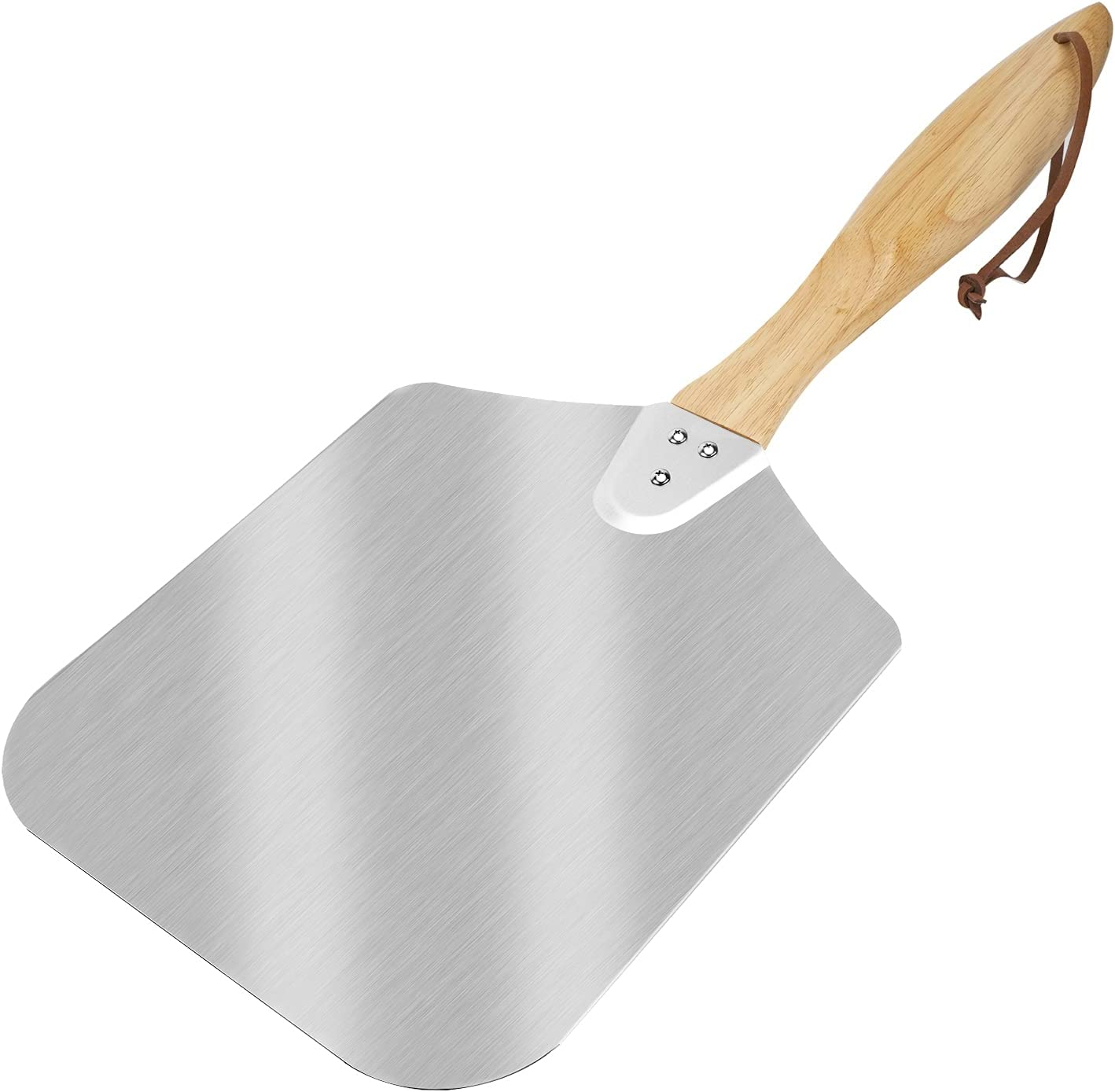 Kitchen Supply Aluminum Pizza Peel with Wooden Handle 14-Inch X 16-Inch, Large P