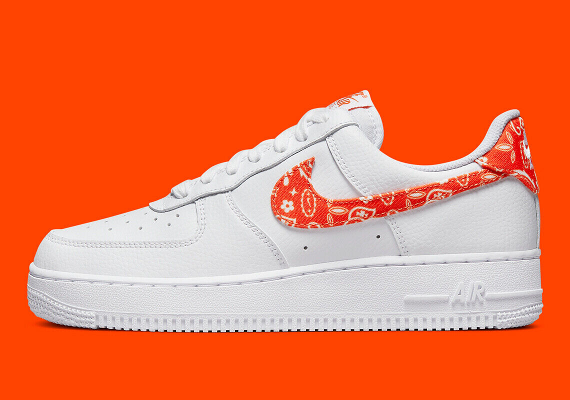 Nike Air Force 1 White Custom 'Orange Bandana' Edition