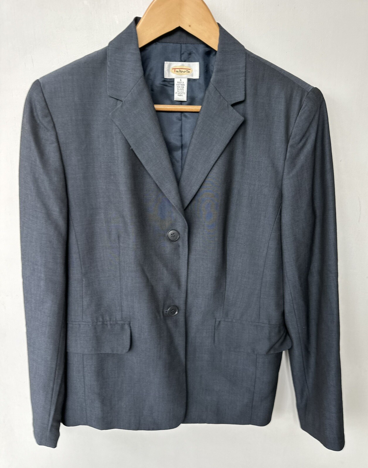 Talbots Gray Wool Blend 2 Button Long Sleeve Full… - image 1