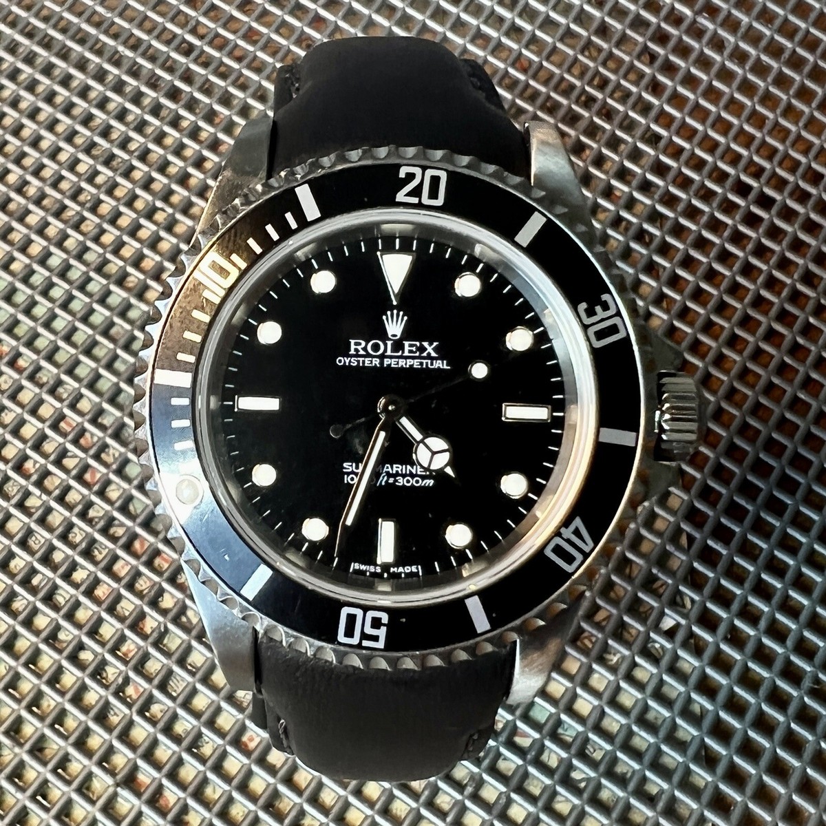 21mm BLACK Leather curved Strap 41mm Rolex Submariner 42mm
