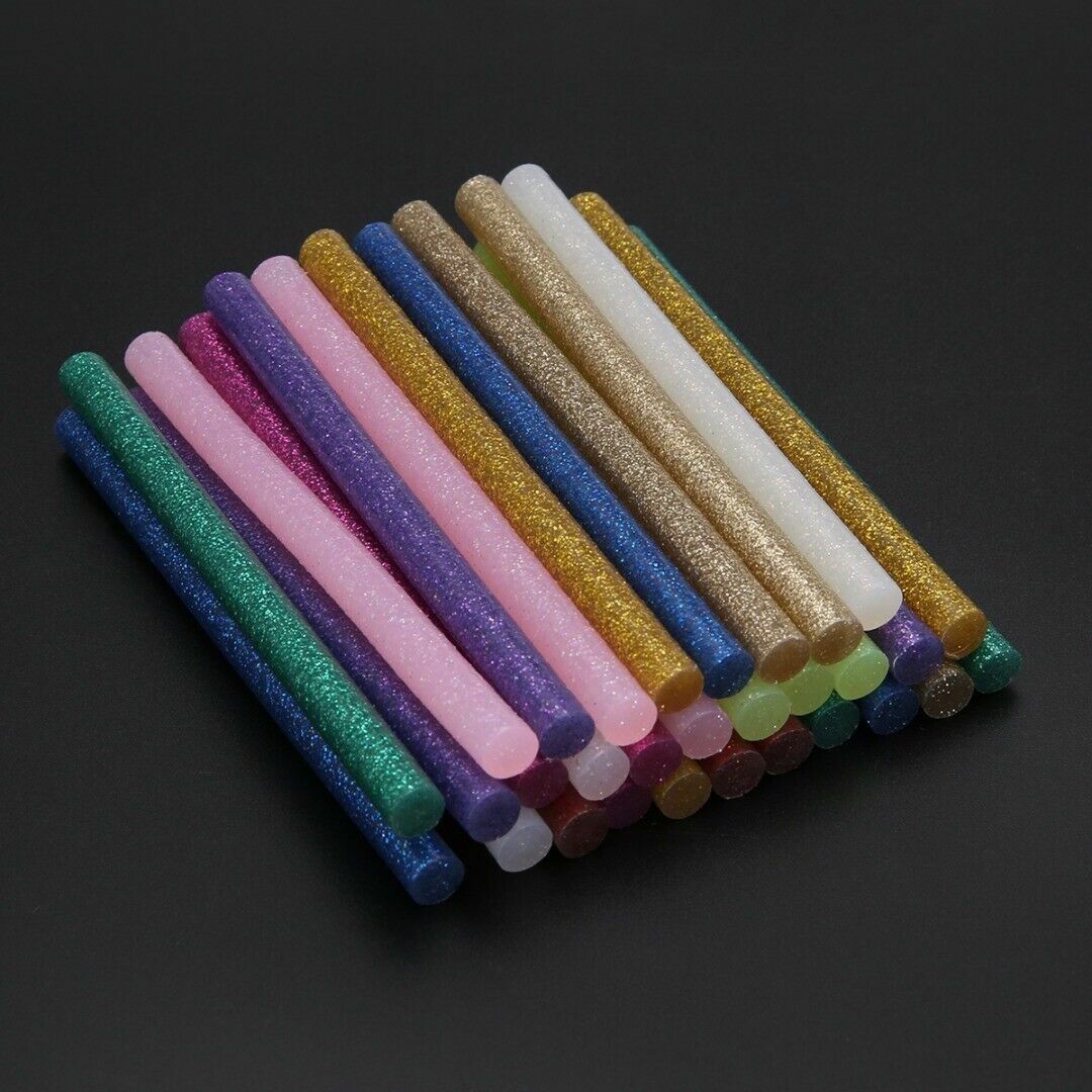 30x Glitter Hot Glue Sticks Melt Cartridges Art Assorted Bond Colours
