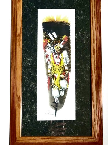 Native American Signed LE 4/200 Hopi Kachina Feather Painting Evans 18x10 HTF! - Imagen 2 de 8