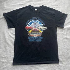 1903 Ford Motor Company Mustang Trio Black Graphic Muscle Car Shirt Size Medium
