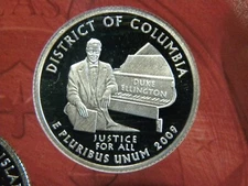 2009 S SILVER GEM PROOF DISTRICT OF COLUMBIA TERRITORIES QUARTER 90%  FREE SHIP