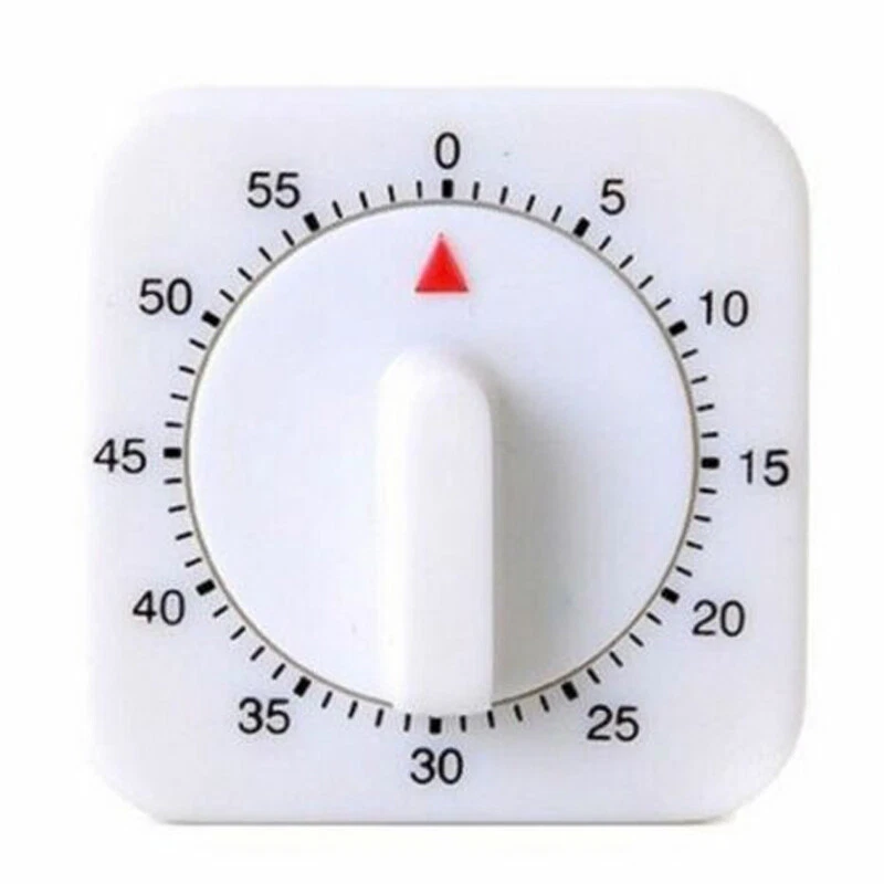 2024 60 Minute Analog Kitchen Timer 1 Hour Mechanical Loud Alarm Ring Square - Image 2 of 4
