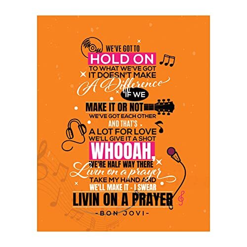 Bon Jovi "Livin' on a Prayer" Song Lyric Wall Art Print - 8x10" Unframed Rock - Picture 2 of 9