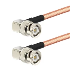 BNC Male Right Angle to BNC Male Right Angle RG400 Pigtail Cable 60cm