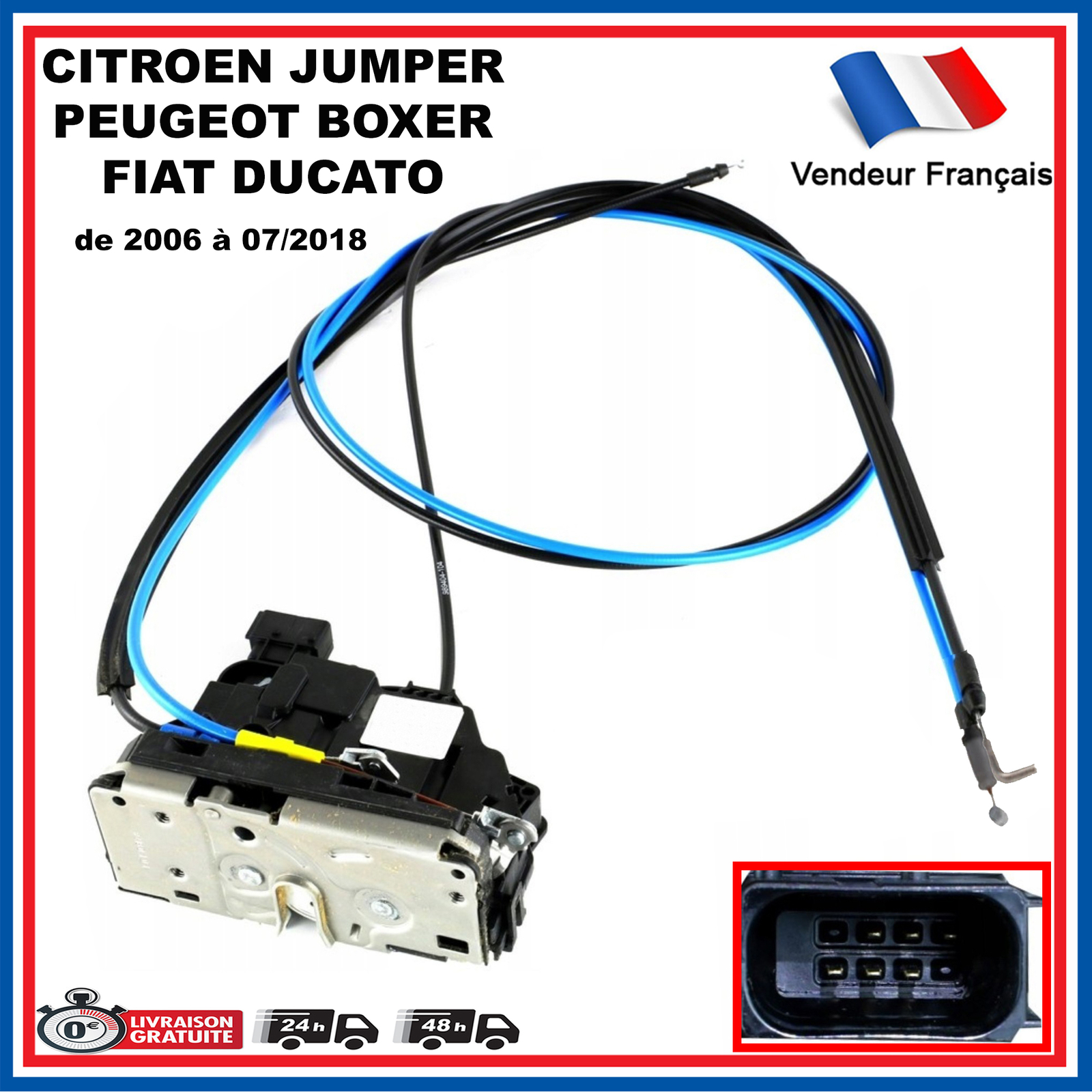 Verrou serrure droite anti-gaspillage de temps pour porte coulissante Boxer 3