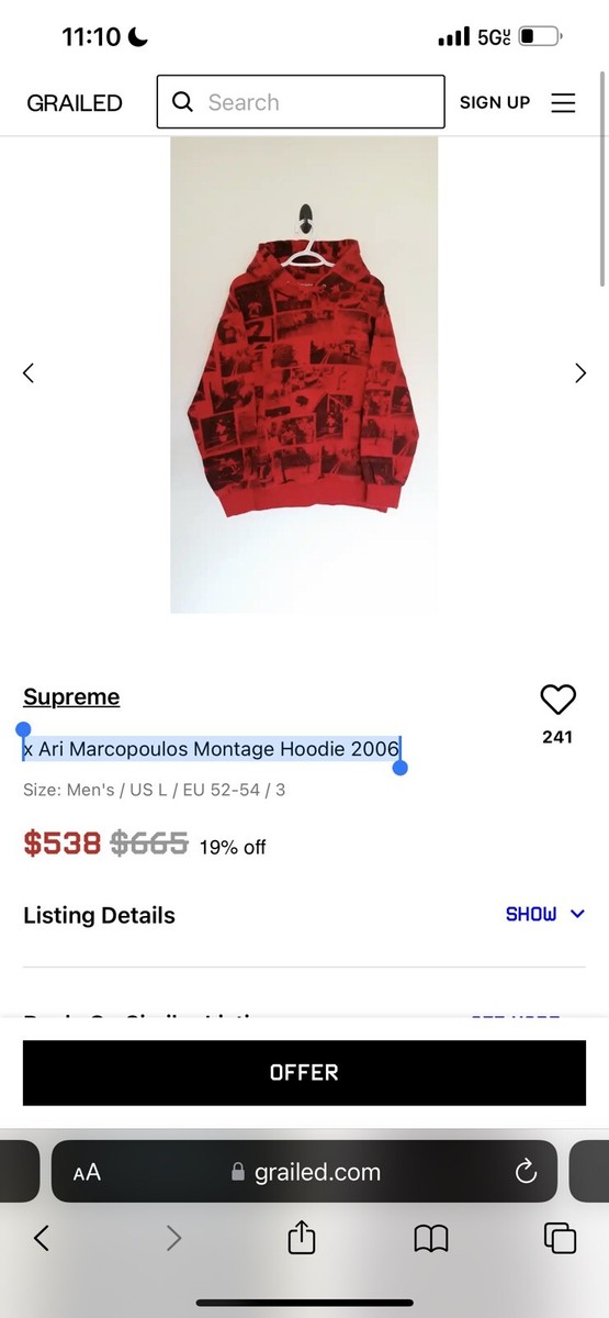 Supreme x Ari Marcopoulos Montage Hoodie 2006 Collaboration | eBay