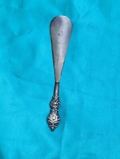 Art Nouveau Sterling Silver Handle Shoe Horn with Stainless Horn No Monos