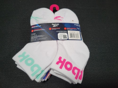 Reebok Girls Cushioned Quarter Performance White 6 Prs Socks SZ 8.5-2 - Picture 4 of 7