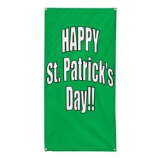 Vertical Vinyl Banner Multiple Sizes Happy St Patricks's Day Shamrocks Outdoor