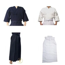 Japanese AIKIDO Uniform Top Pants Set Hakama for Adult Martial Art Training Suit