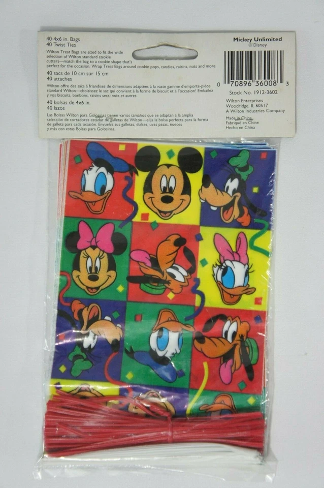 Bolsas de golosinas ilimitadas Mickey de colección favor de fiesta Minnie Mouse Donald Daisy Pluto Foto 3 de 4