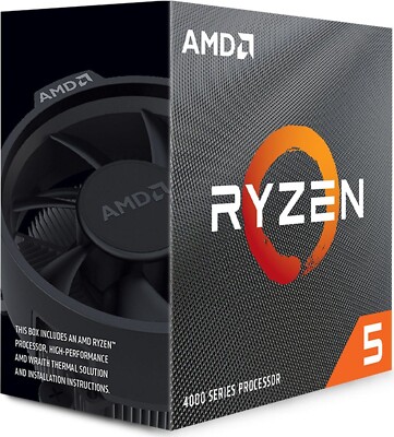 AMD Ryzen 5 4500 Desktop-Prozessor CPU (4,1 GHz, 6 Kerne, Sockel AM4) mit Kühler