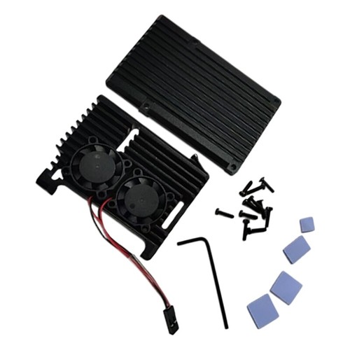 Pi 4B Armors Case Heat Management Case with Double Quiet Fan for Raspberry Pi4B - Afbeelding 10 van 10