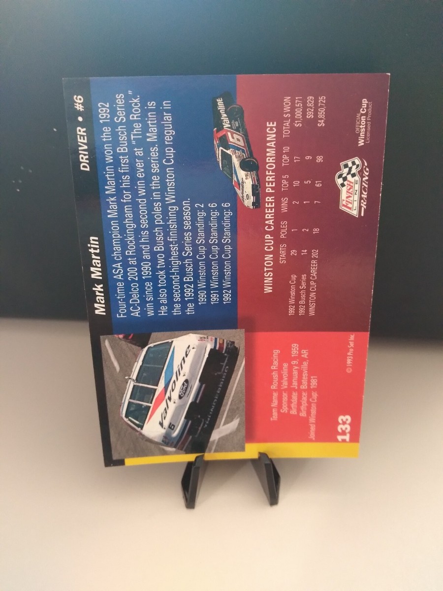 1993 Pro Set Finish Line Mark Martin #133 | eBay